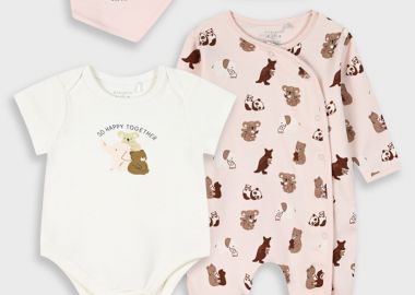 Σετ δώρου 4τμχ για βρεφικό κορίτσι (0 - 18 μηνών) | ΑΝΟΙΧΤΟ ΡΟΖ - Energiers - 